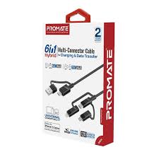 Promate 6In1 Hybrid Multi Connnect Cable