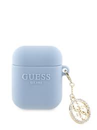 Guess Logo Airpods 1/2 Case-Blue