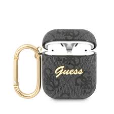 Guess Logo Airpods 1/2 Case-Gray