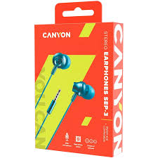 Canyon Earphone Sep-3 Mic 1.2M Blu-Green
