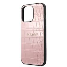 Iphone 13 Pro Guess Croco Case-Pink