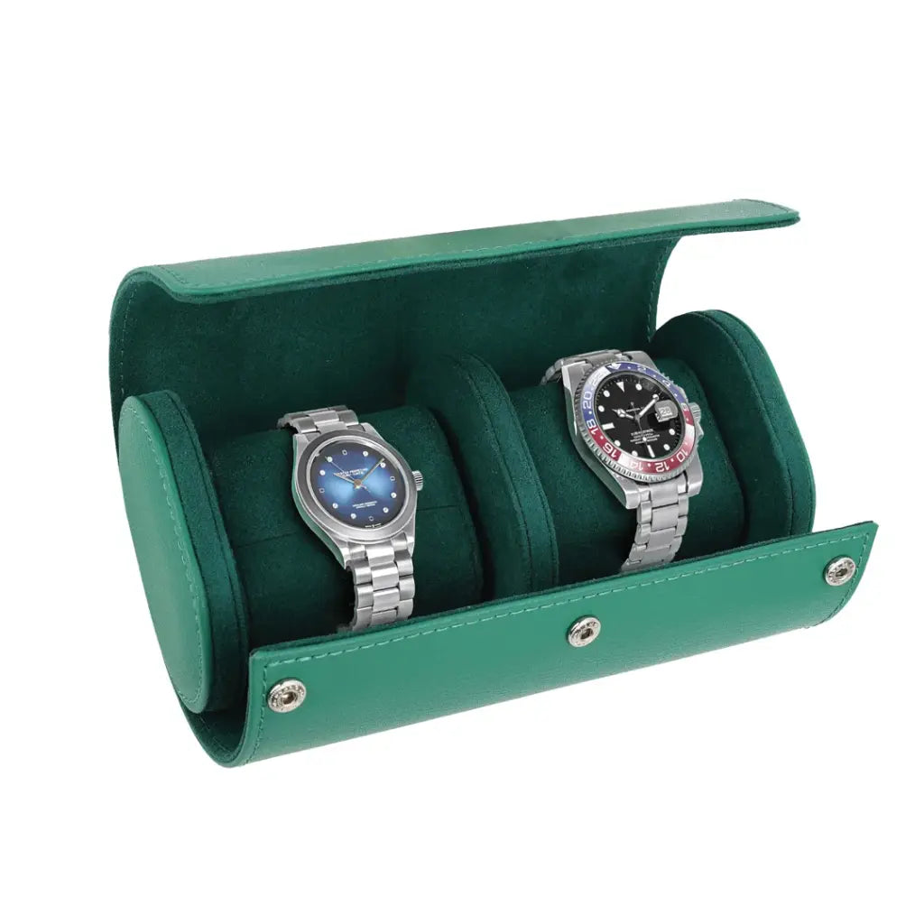 GREEN LION DUO WATCH ROLL CASE GREEN