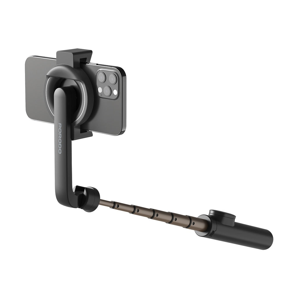 PORODO MAGNETIC SELFIE STICK 64.5CM EXTENDABLE WITH 3 LEG TRIPOD AND REMOTE CONTROL - BLACK PDMGS64BK