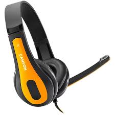 CANYON MULTIMEDIA - HEADSET HSC-1 PC MIC FLAT 1.8M BLACK-ORANGE