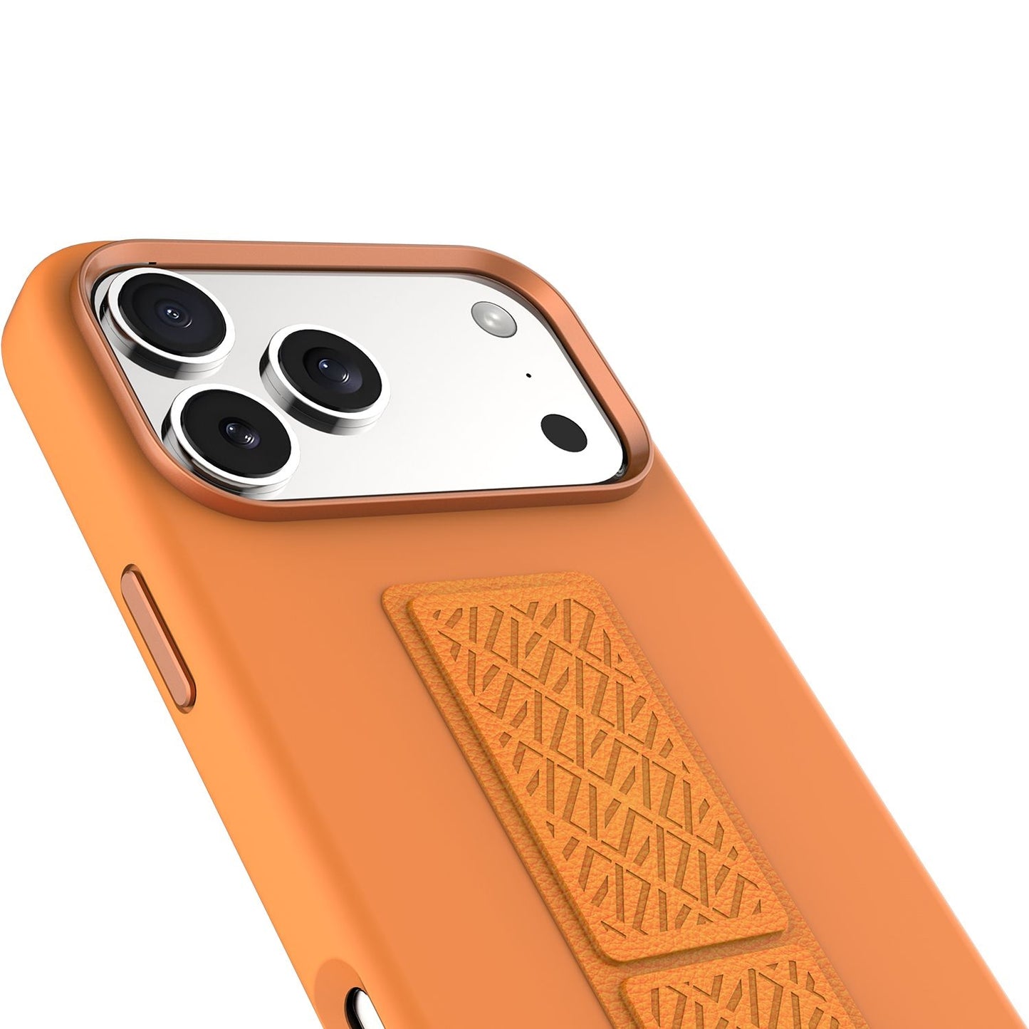LEVELO MORPHIX SILICONE CASE WITH LEATHER GRIP FOR IPHONE 17 PRO - ORANGE LVLMRPS17PORG