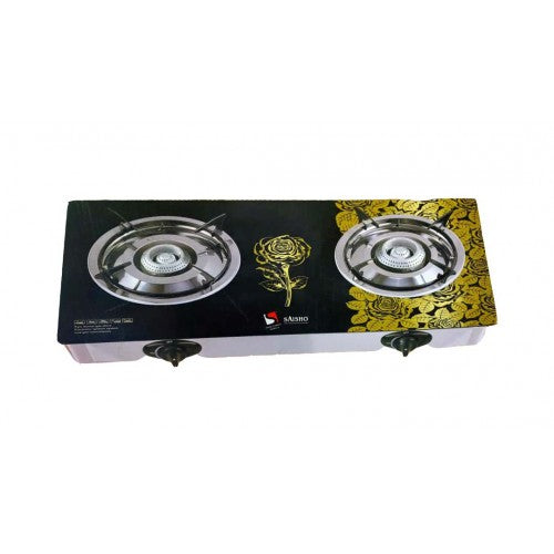 NEXUS S-305I BG DOUBLE BURNER GAS STOVE -BLACK ROSE