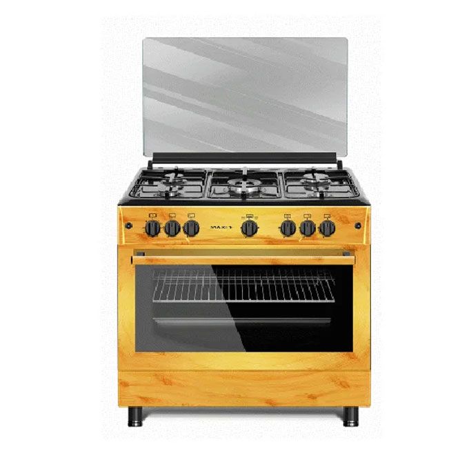 Maxi 60×90 5-Burner Gas Cooker (Wood/White) (BUY 1 & GET A FREE GIFT)