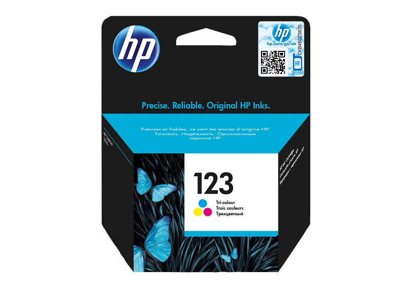 HP 123 TRI-COLOUR ORIGINAL INK CARTRIDGE (6V16AE)