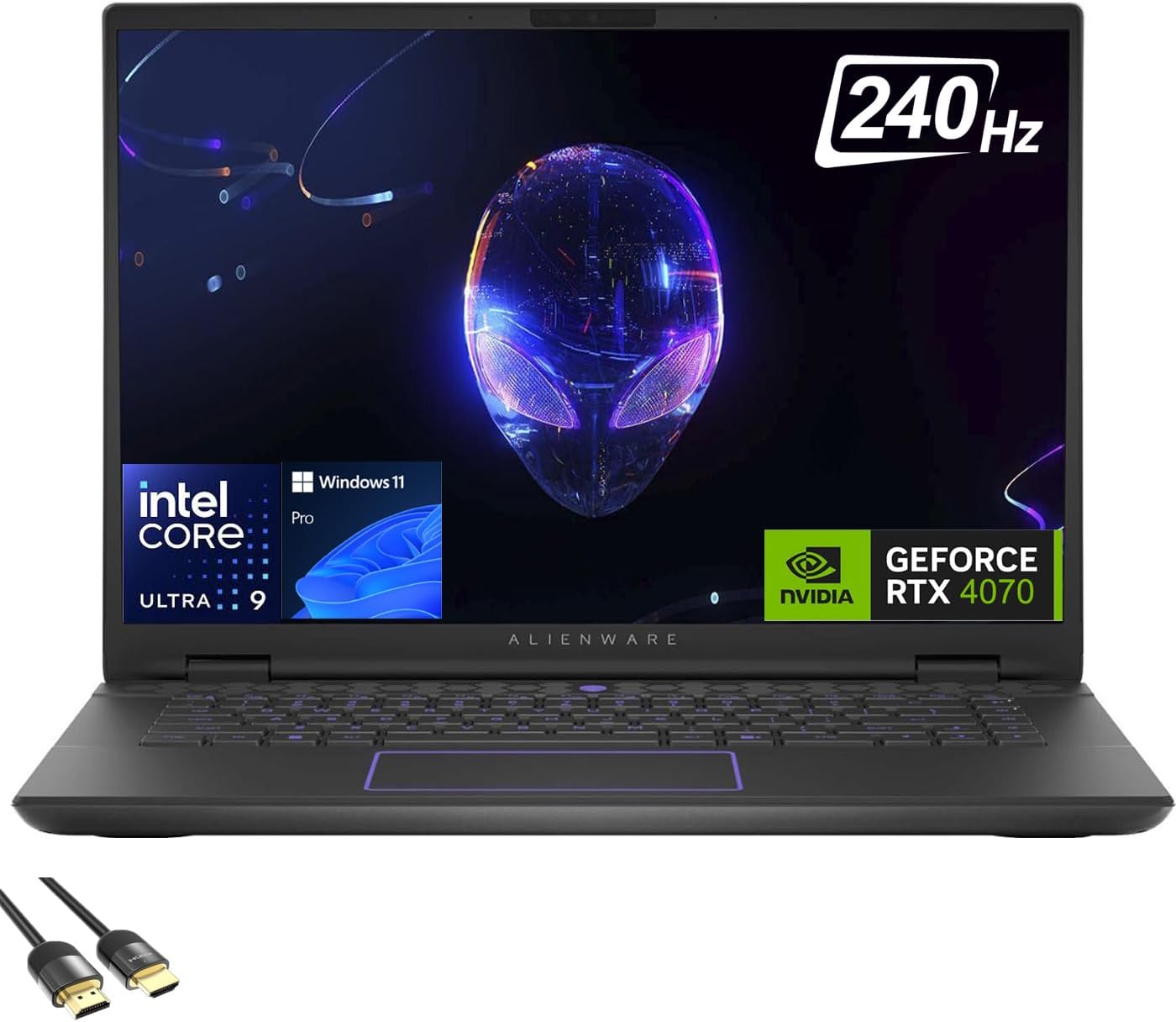 Dell Alienware 16-Inch QHD Laptop Ultra-9-14th-Gen 32GB 1TB RTX 4070 Windows 11