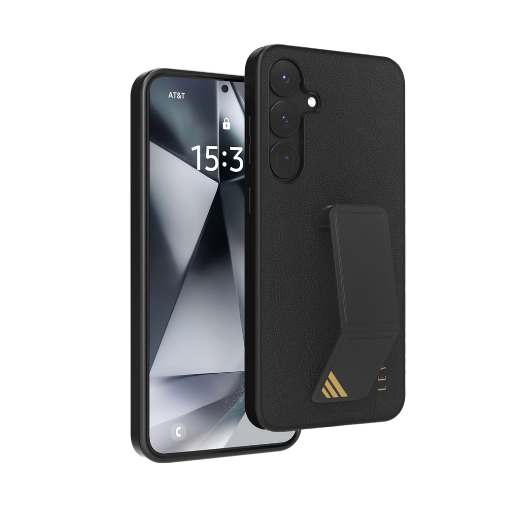 LEVELO MORPHIX LEATHER CASE FOR SAMSUNG S25 ULTRA - BLACK LVL-MORPLEAT-25U-BK