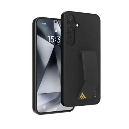 LEVELO MORPHIX LEATHER CASE FOR SAMSUNG S25 ULTRA - BLACK LVL-MORPLEAT-25U-BK