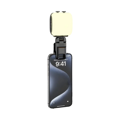 PORODO LIFESTYLE PORTABLE POCKET ADJUSTABLE RGB FILL LIGHT 360° CLAMP SPLICE AND EXT PD-LFST065-BK