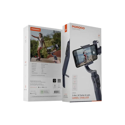 PORODO ANTI-SHAKE GIMBAL GIMBAL WITH AI TRACKER - BLACK PDLFST035BK