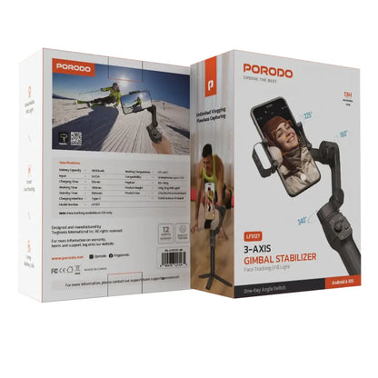 PORODO 3-AXIS GIMBAL WITH LED LIGHT - BLACK PDLFST127BK