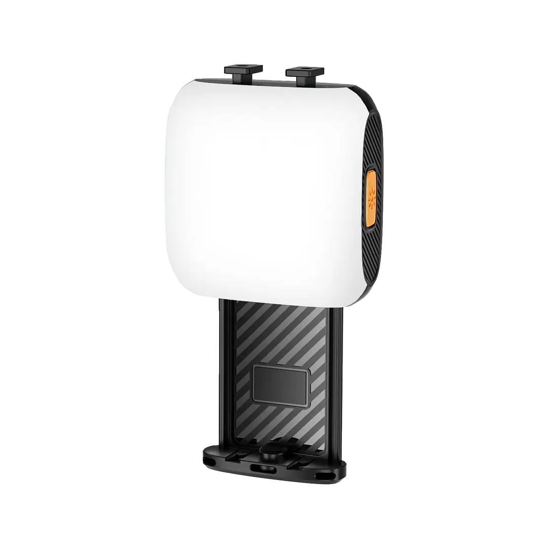 PORODO LIFESTYLE PORTABLE POCKET ADJUSTABLE RGB FILL LIGHT 360° CLAMP SPLICE AND EXT PD-LFST065-BK