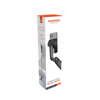 PORODO MAGNETIC SELFIE STICK 150CM EXTENDABLE WITH 3 LEG TRIPOD AND REMOTE CONTROL - BLACK PD-MGS150-BK