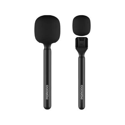 PORODO 2.4GHZ BT MICROPHONE WITH TRANSMITTER & RECEIVER NOISE REDUCTION 400MAH - BLACK PD-LFST133-BK