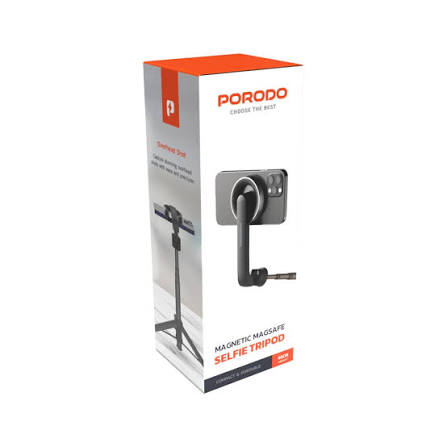 PORODO MAGNETIC SELFIE STICK 64.5CM EXTENDABLE WITH 3 LEG TRIPOD AND REMOTE CONTROL - BLACK PDMGS64BK