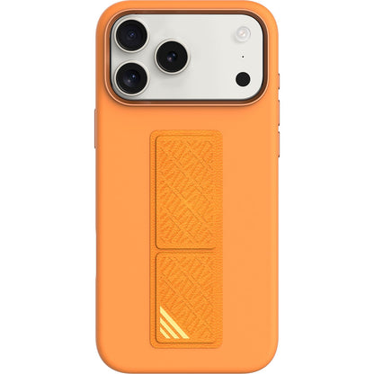 LEVELO MORPHIX SILICONE CASE WITH LEATHER GRIP FOR IPHONE 17 PRO - ORANGE LVLMRPS17PORG