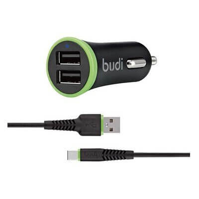 BUDI 2USB CARCHARGER+MICRO USBCABLE 061T