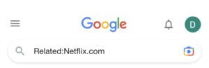 Google Search for related streaming sites to Netflix
