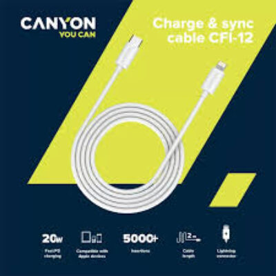 CANYON CHARG&SYNC CABLE USB CFI-12 White